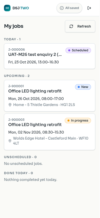 Field app: My jobs